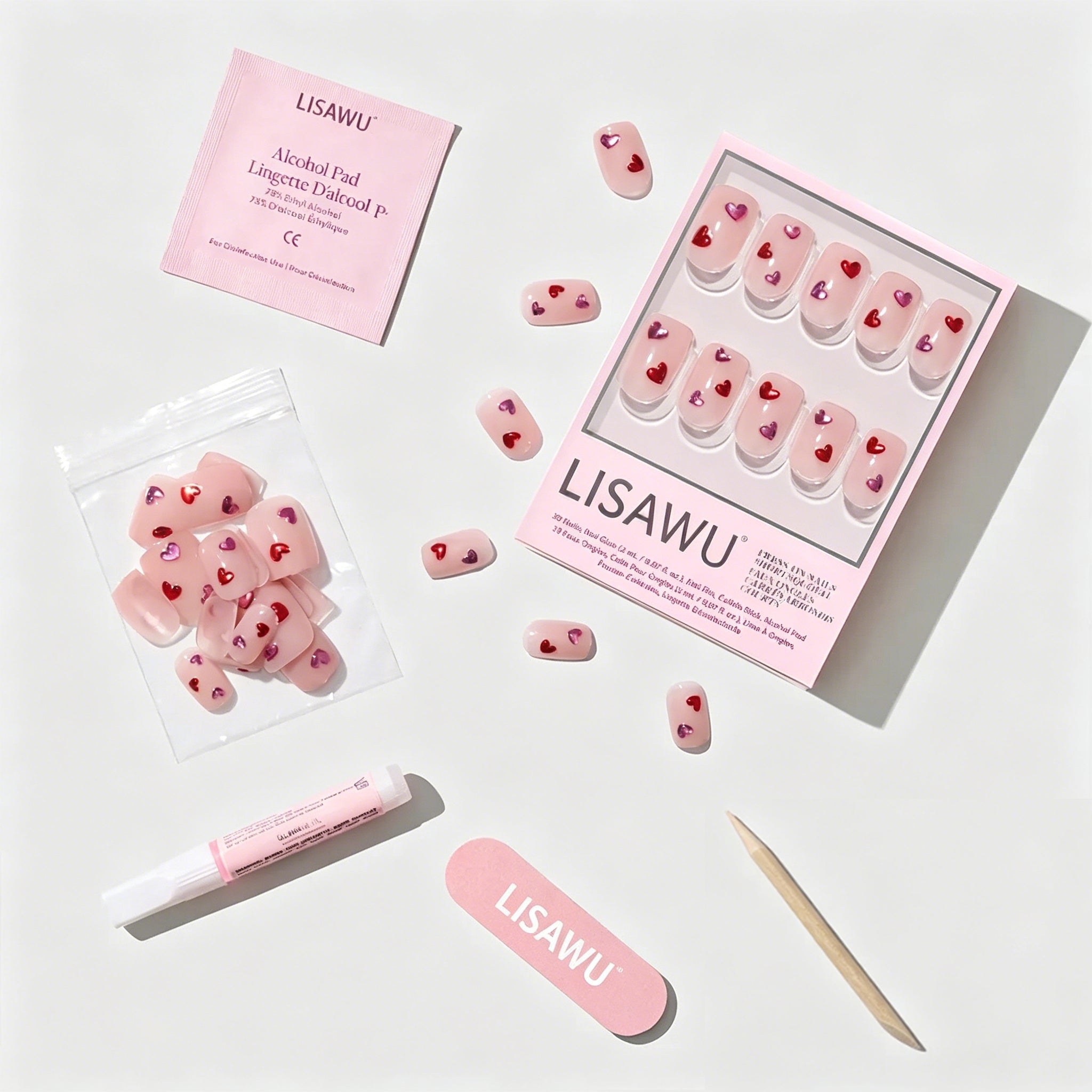 Dear Lover press-on nail design - 3d style detail