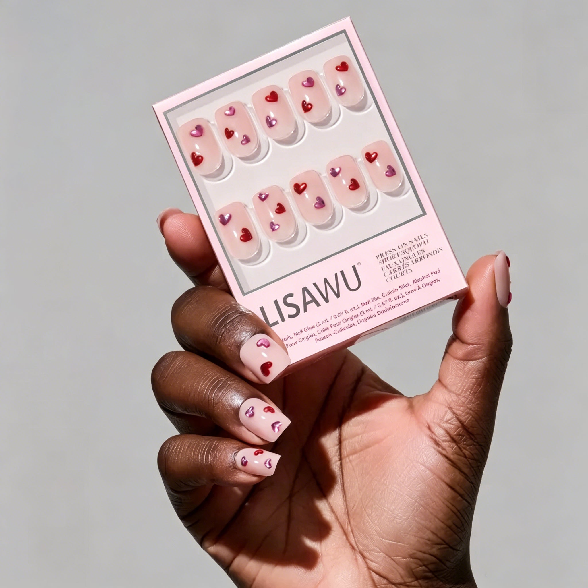 Dear Lover press-on nails with glossy finish