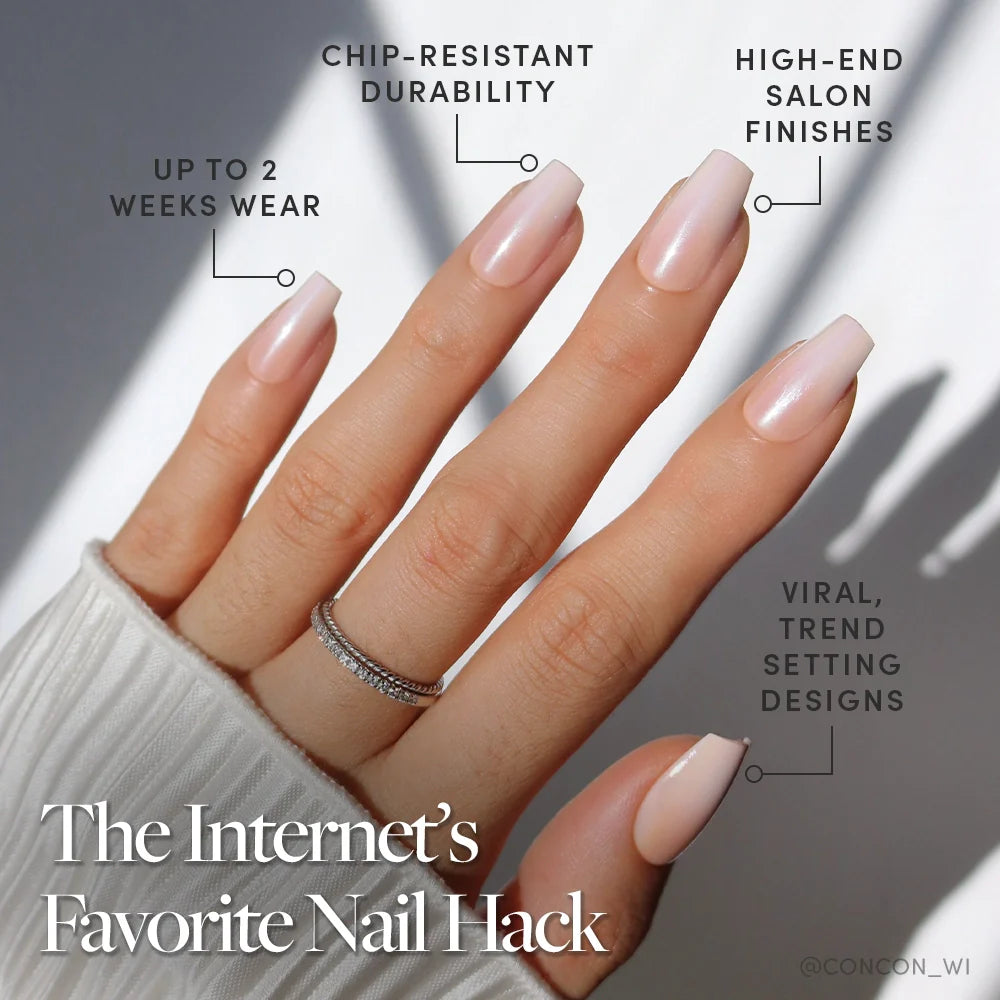 Delicate Touch press-on nails with glazed finish