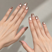 Earl Grey Latte Press-On Nails – Short Square