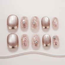 Lisawu Earl Grey Latte Short Square press-on nails style option