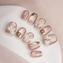 Lisawu Earl Grey Latte Short Square press-on nails style option