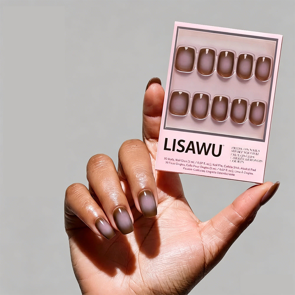 Eclipse press-on nails in purple shade
