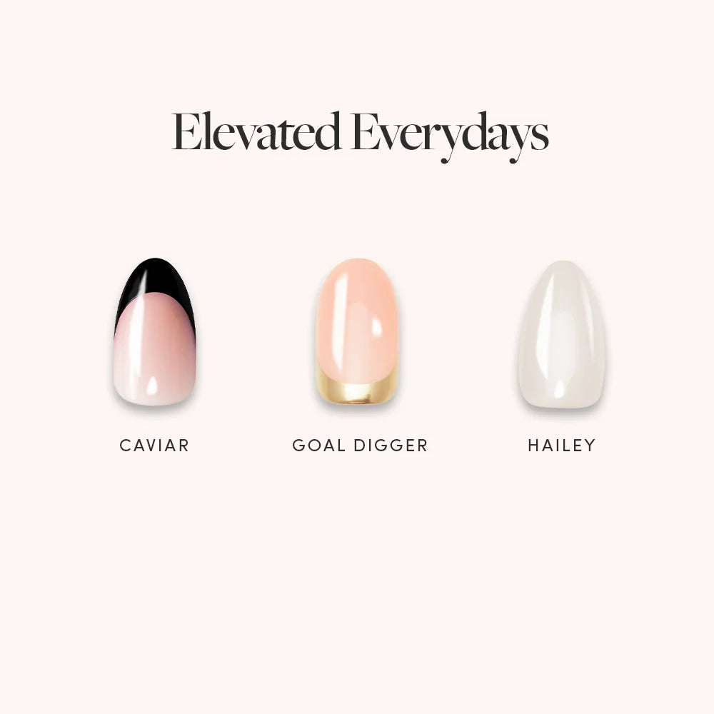 Elevated Everydays press-on nails in black shade