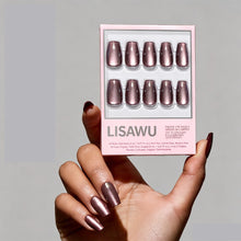 Espresso Glow press-on nails with glossy finish
