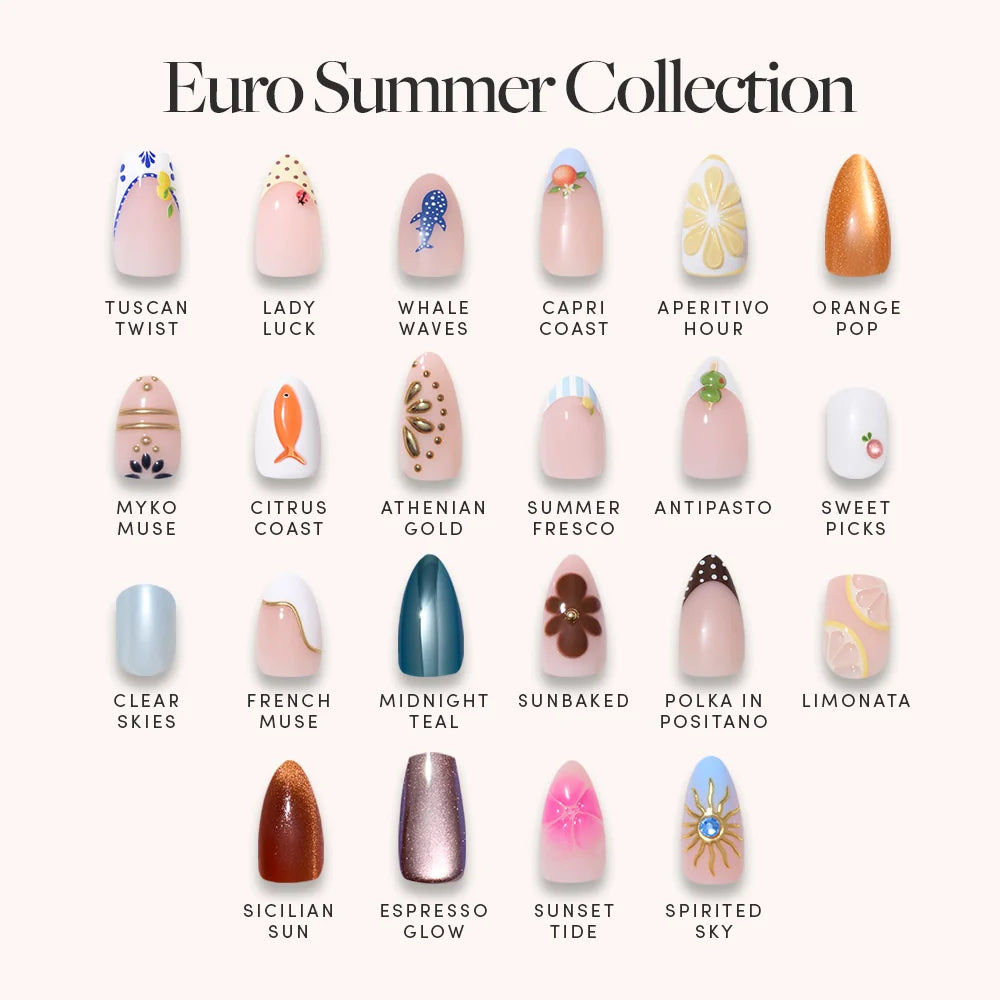 Lisawu Euro Summer Collection press-on nail bundle style selection