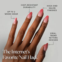 Faded Feelings press-on nails in soft muted tones with matte finish stylish nail set on natural hand
