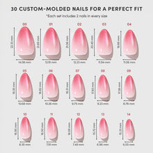 Faded Feelings press-on nails set in soft faded pink and beige tones stylish almond shape nail kit photo