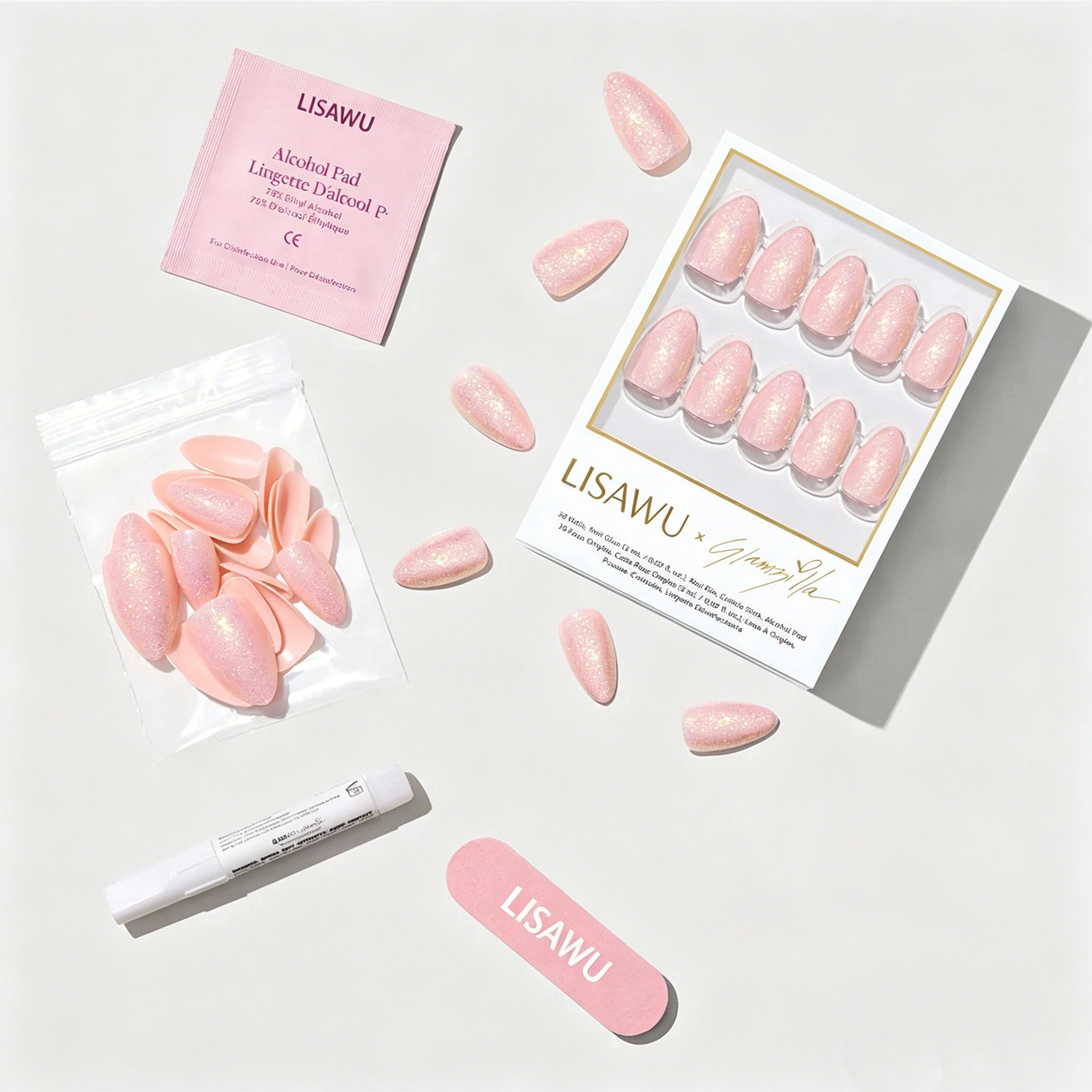 FAIRY FLEXX press-on nails - almond shape, short length