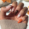 Fall Boo press-on nails in black shade