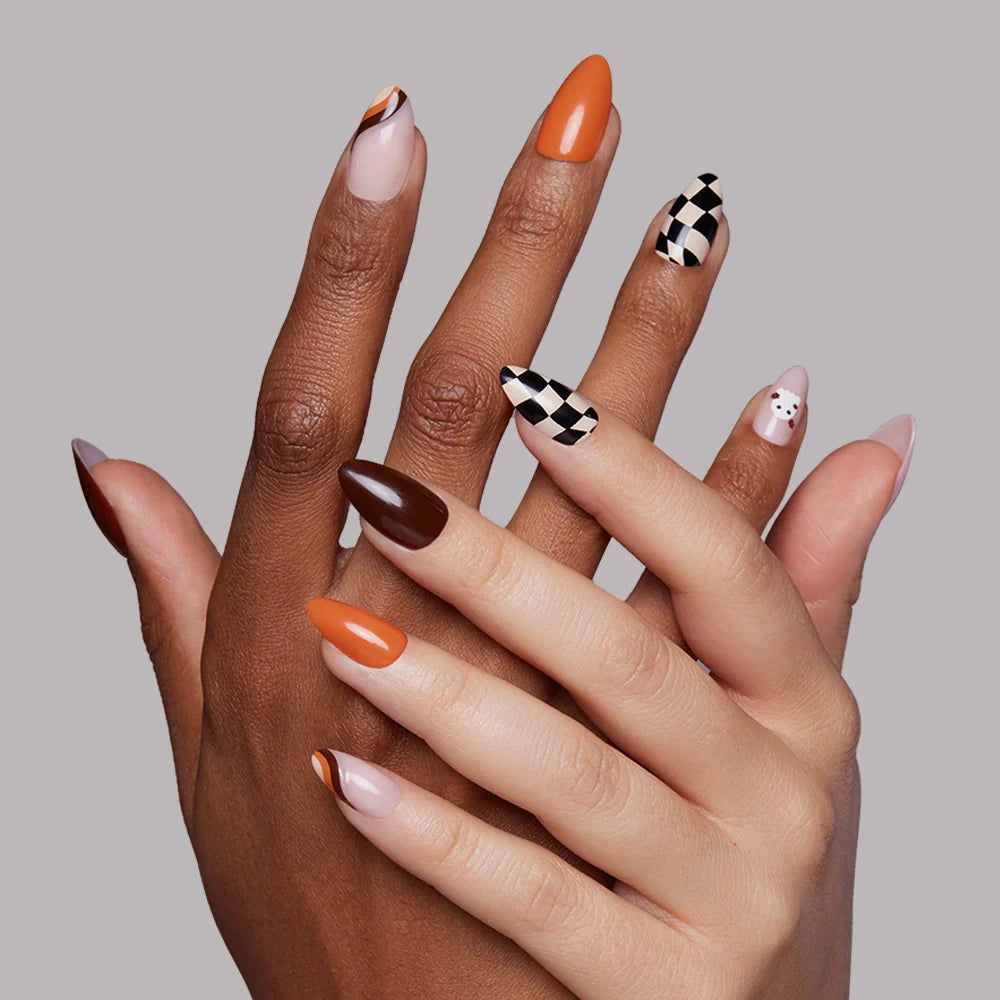 Fall Boo press-on nails in nude shade