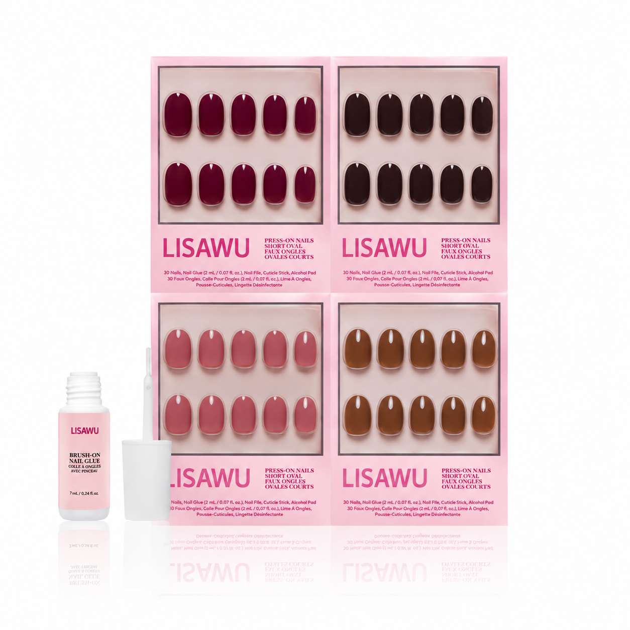 Fauna & Flora press-on nails in red shade