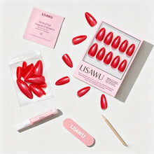 Fearless Red press-on nails with glossy finish
