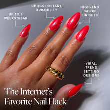 Fearless Red press-on nails - almond shape, medium length