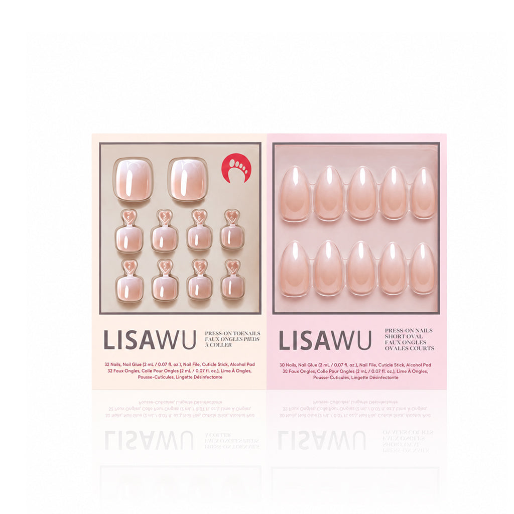 Fiancéd Mani Pedi press-on nails in white shade