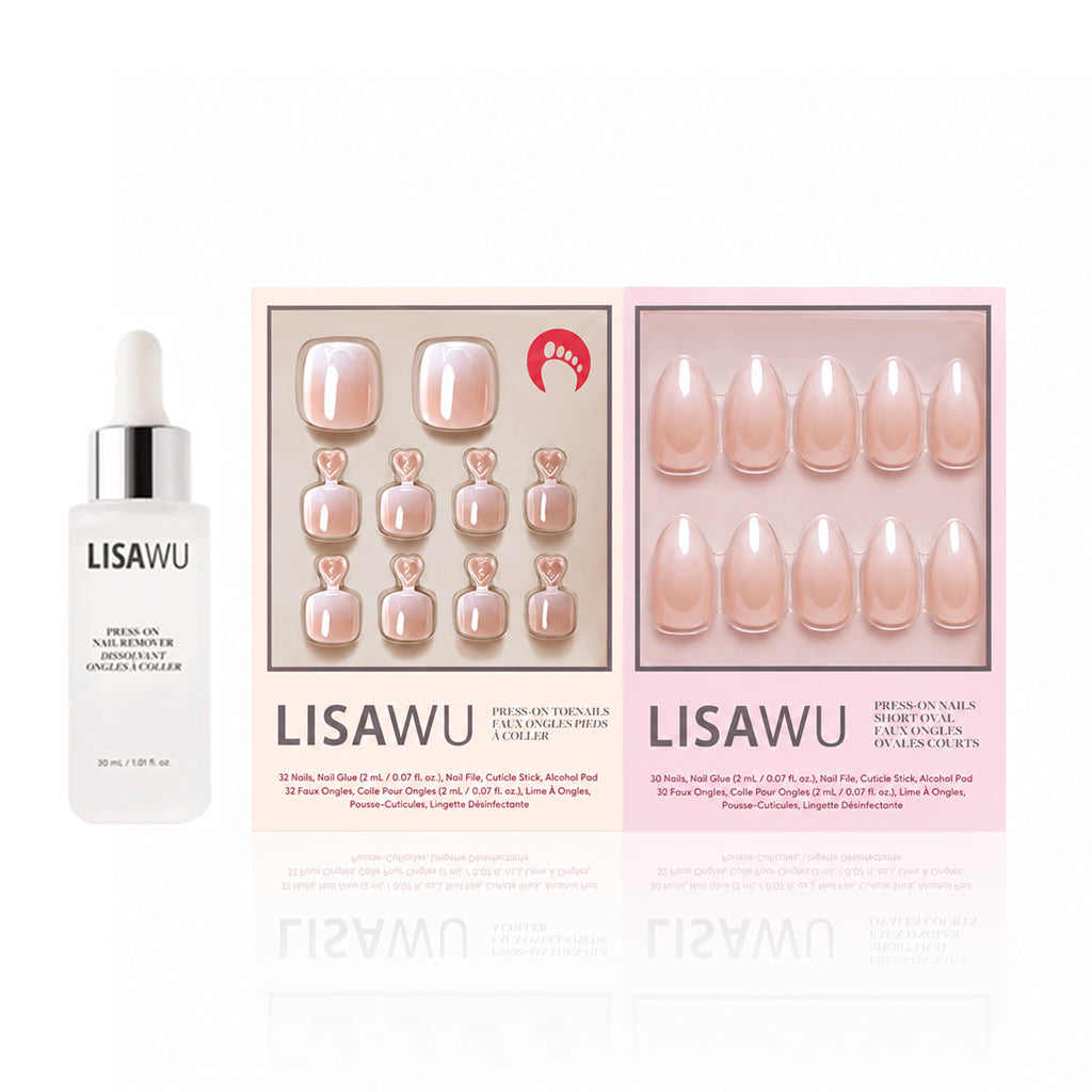 Fiancéd Mani Pedi press-on nails with glossy finish