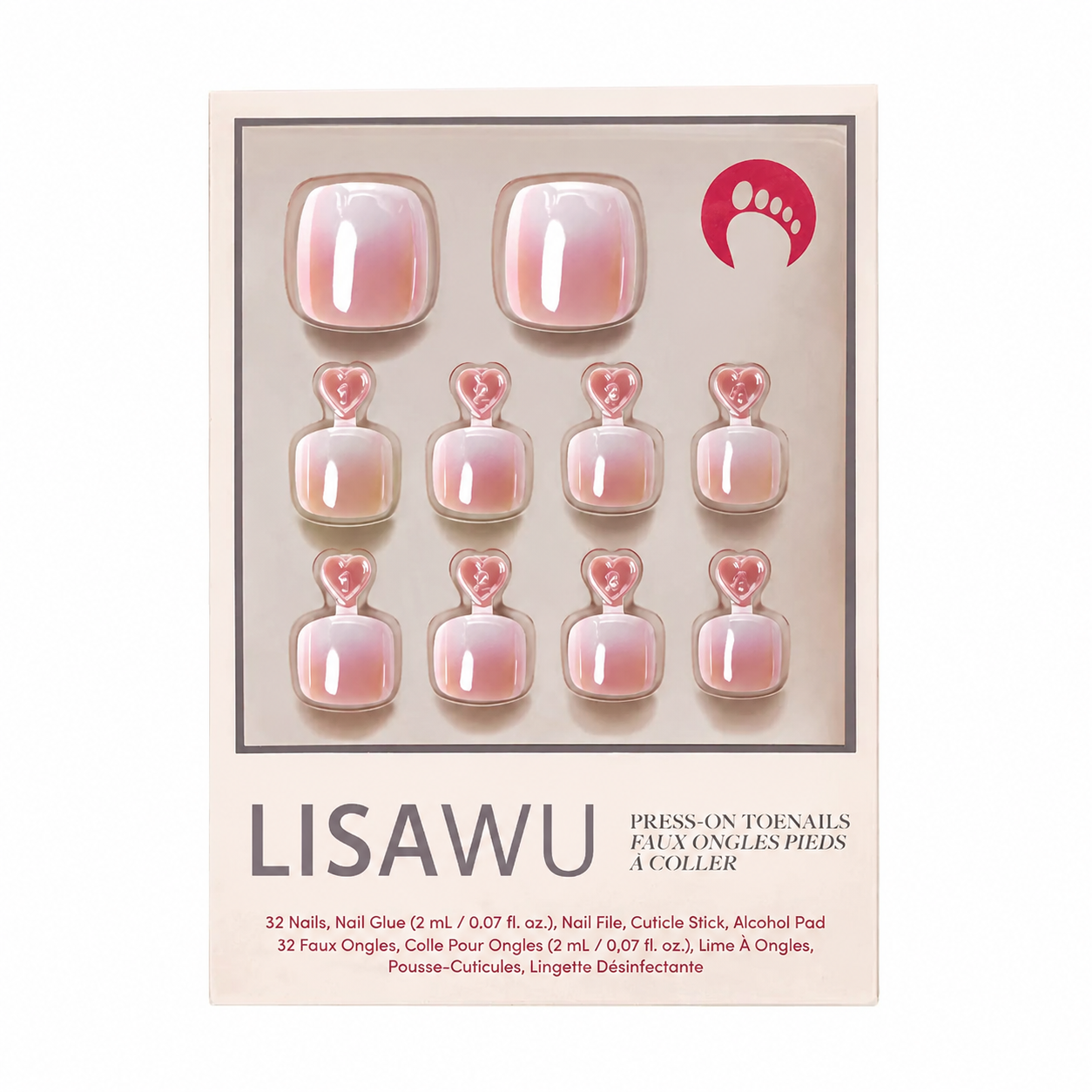 Fiancéd Toenail press-on nails in white shade