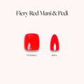 Lisawu Fiery Red Mani Pedi press-on nail bundle manicure close-up