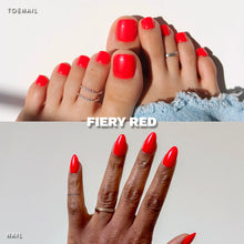 Lisawu Fiery Red Mani Pedi press-on nail bundle manicure lifestyle photo