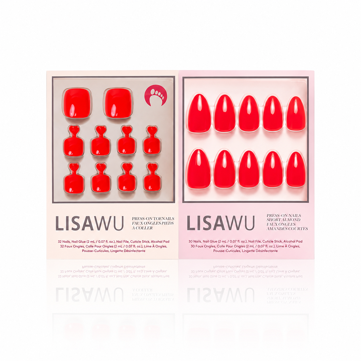 Fiery Red Mani Pedi press-on nails in red shade