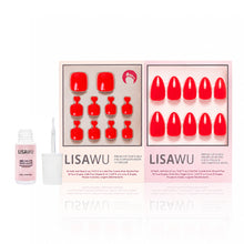 Fiery Red Mani Pedi press-on nails with glossy finish