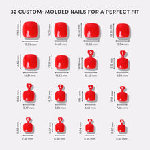 Fiery Red Toenail press-on nail bundle - full set view