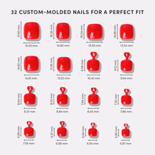 Fiery Red Toenail press-on nail bundle - full set view