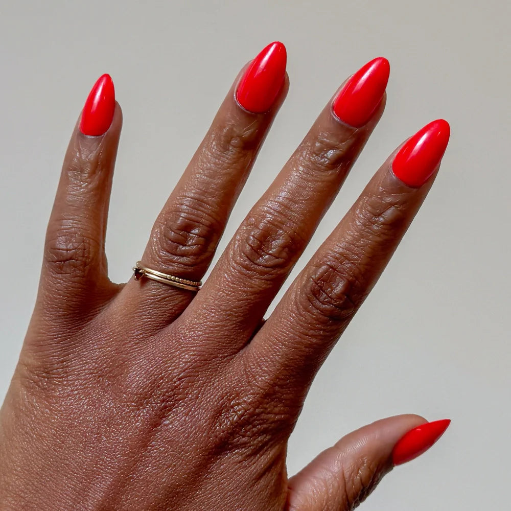 Fiery Red press-on nails in red shade