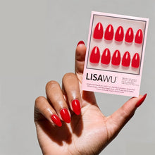 Fiery Red press-on nails with glossy finish