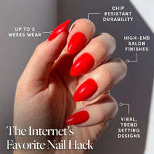 Fiery Red press-on nail bundle - full set view