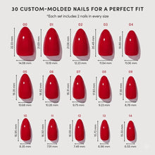 Fiery Red press-on nail design - solid color style detail