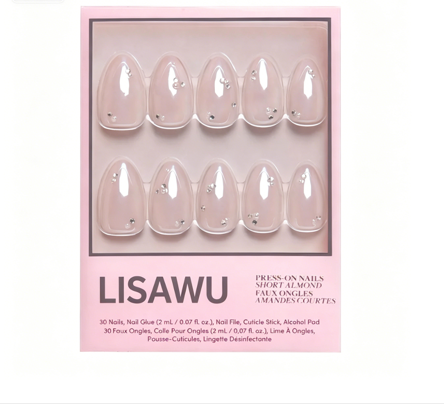 First Dance press-on nails with glazed finish