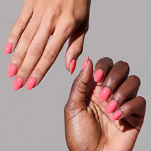 Flamingo Pink press-on nails - almond shape, short length