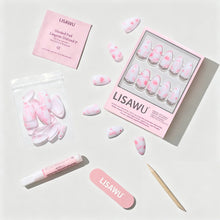 Fleur Amour press-on nails - almond shape, short length