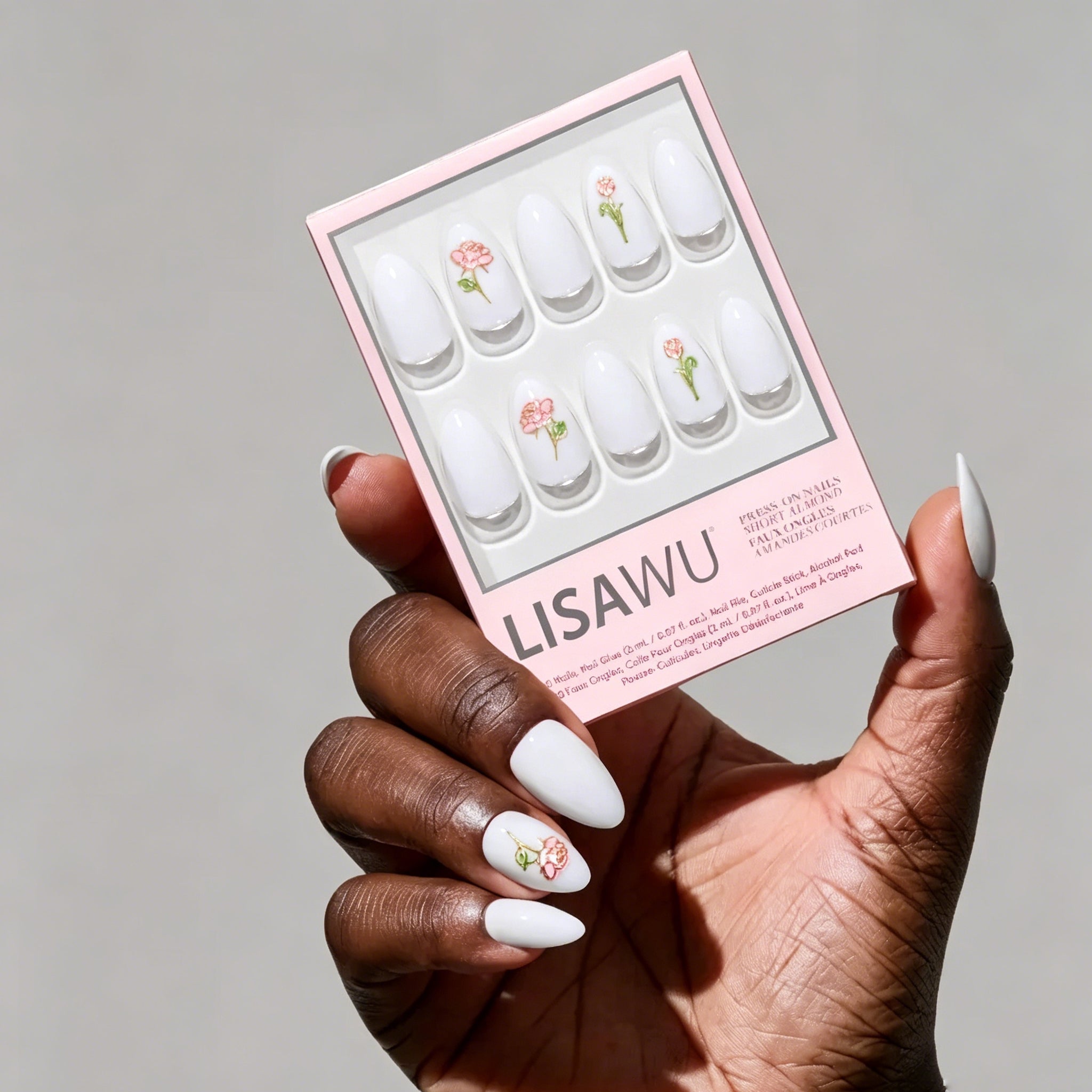 Floral Glow press-on nails with glossy finish