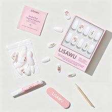 Floral Glow press-on nail design - accent nail style detail