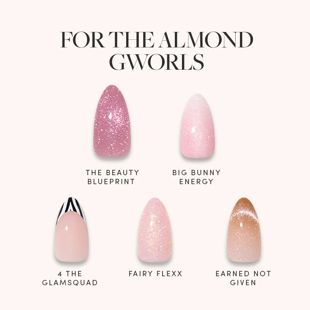 Lisawu FOR THE ALMOND GWORLS press-on nail bundle style selection