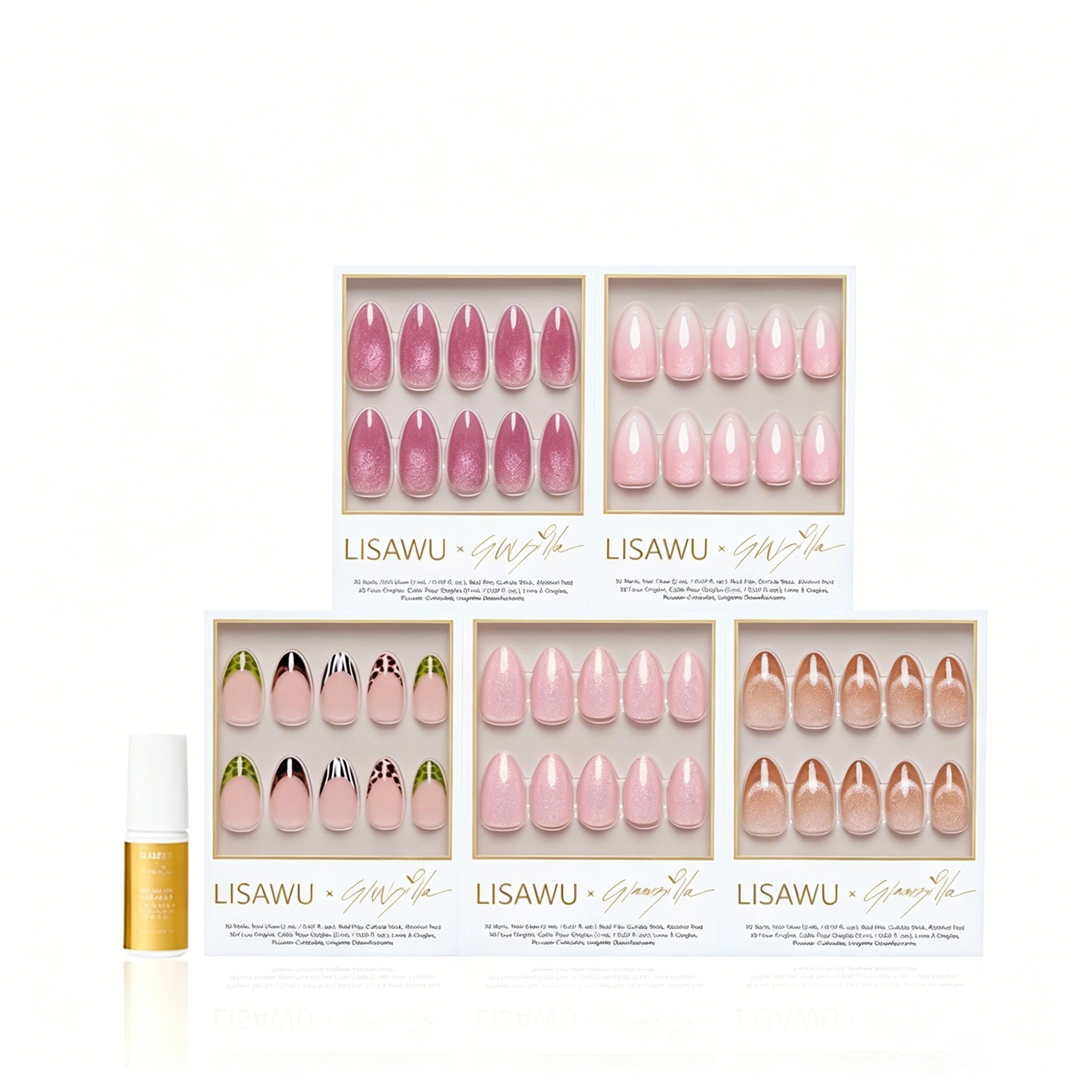 FOR THE ALMOND GWORLS press-on nails in black shade