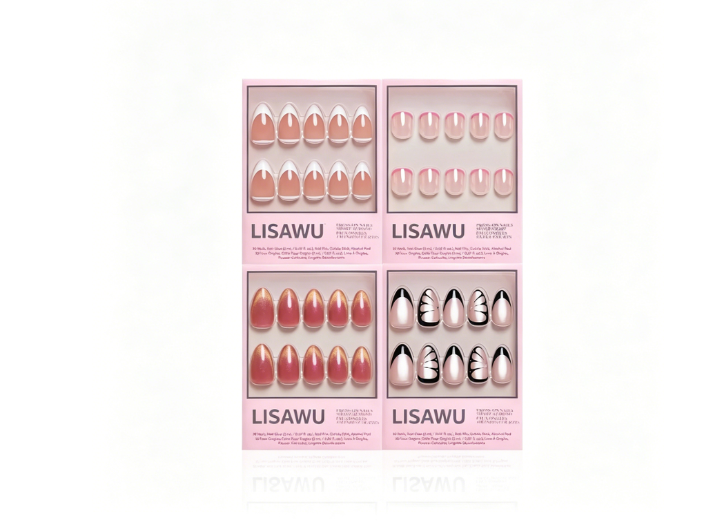 French Connection press-on nails in pink shade
