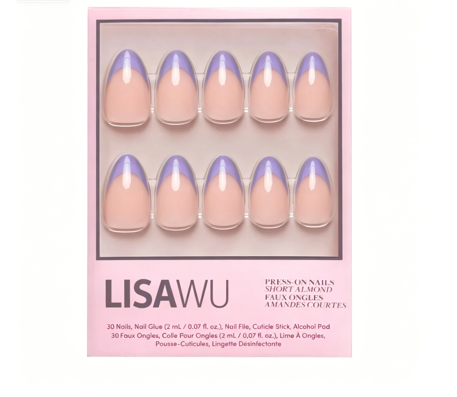 French Lilac press-on nails with glossy finish