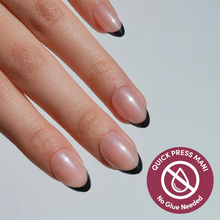French Noir press-on nails in black shade