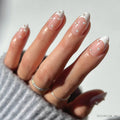 French Pearl press-on nails in white shade