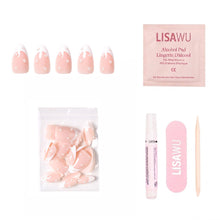 French Pearl press-on nails - almond shape, short length