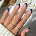 French Riviera press-on nails in blue shade