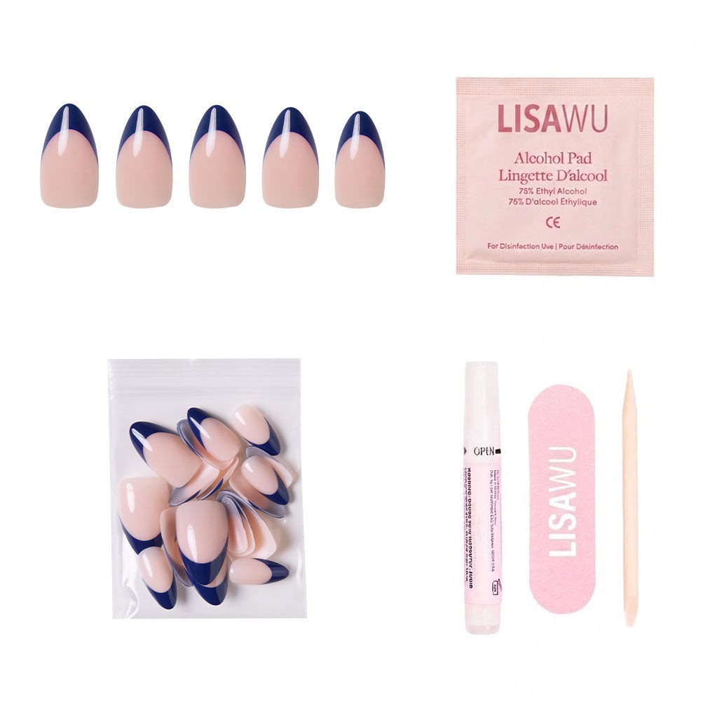 French Riviera press-on nails in pink shade