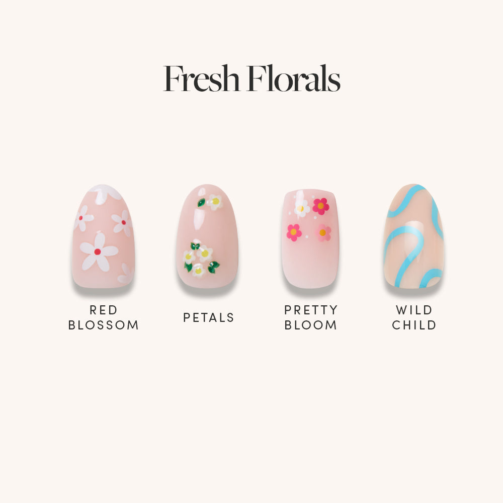 Lisawu Fresh Florals press-on nail bundle style selection