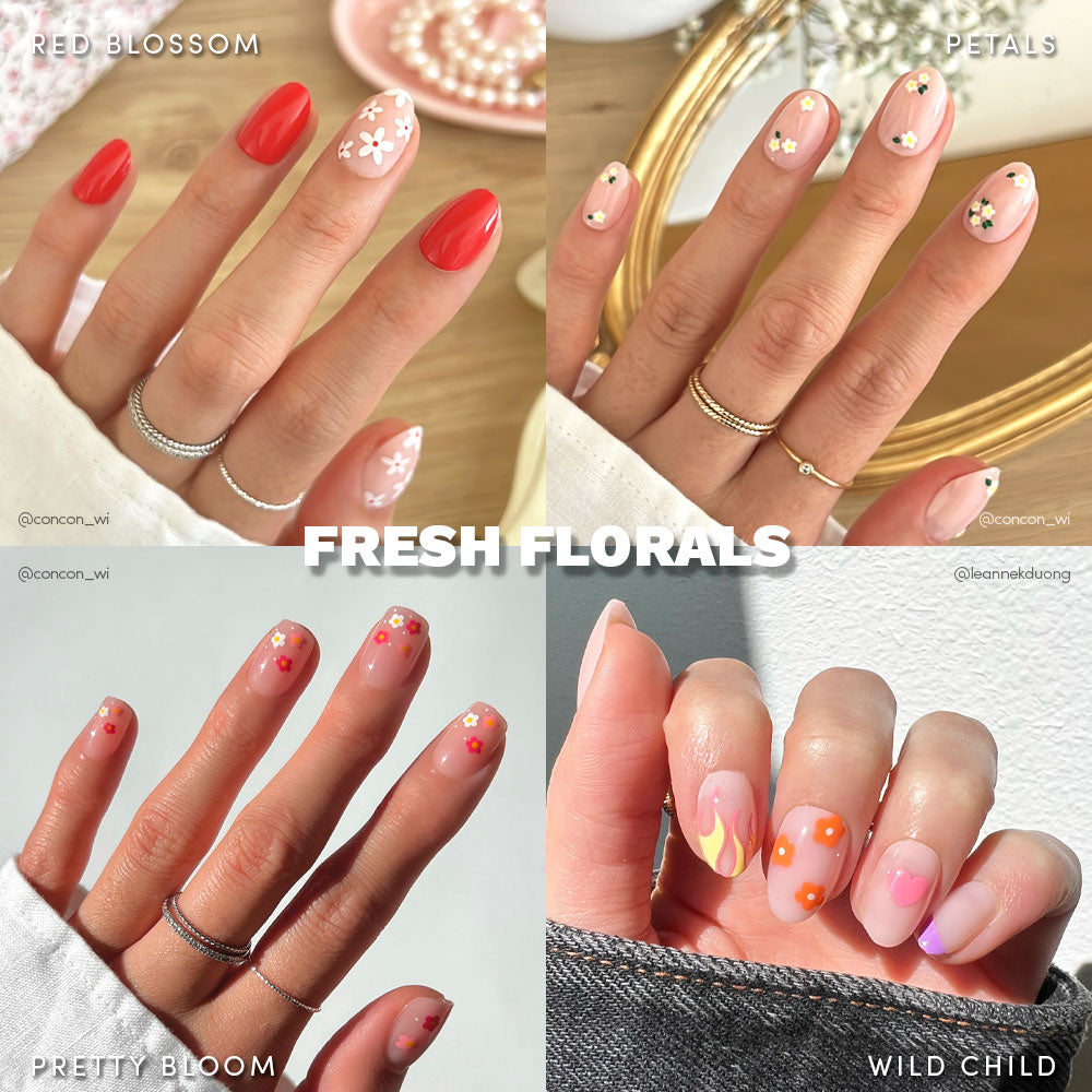 Lisawu Fresh Florals press-on nail bundle manicure lifestyle photo