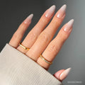 Frosted Chai press-on nails in nude shade