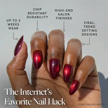 Frosted Cranberry press-on nail design - jelly style detail