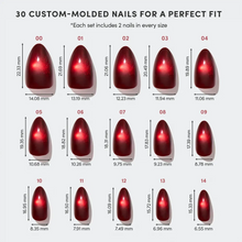 Frosted Cranberry press-on nail bundle - full set view